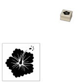 Tiny Hibiscus Flower Blossom Hawaii Tropisch Rubberstempel (Gestempeld)