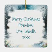 Tiny Home Gepersonaliseerde Kerst Keramisch Ornament (Achterkant)