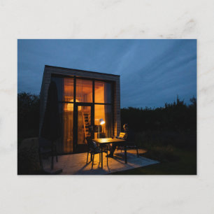 TINY HOUSE CABIN NACHT TIME BRIEFKAARTEN