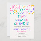 Tiny Human Shindig Baby Shower Kaart (Voorkant)