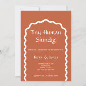 Tiny Human Shindig Eenvoudig Terracotta Baby showe Kaart (Voorkant)