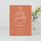 Tiny Human Shindig Neutraal Modern Baby shower Kaart (Staand voorkant)