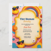 Tiny Human Shindig Retro Rubber Duck Baby shower Kaart (Voorkant)