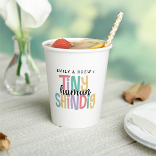 Tiny Human Shindig Schattige Paar Baby shower Papieren Bekers