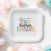 Tiny Human Shindig Schattige Paar Baby shower Papieren Bordje