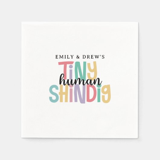Tiny Human Shindig Schattige Paar Baby shower Servet (Voorkant)