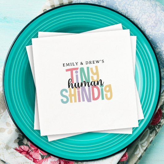 Tiny Human Shindig Schattige Paar Baby shower Servet