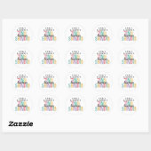 Tiny Human Shindig Schattigee regenboogkleuren Ronde Sticker (Vel)