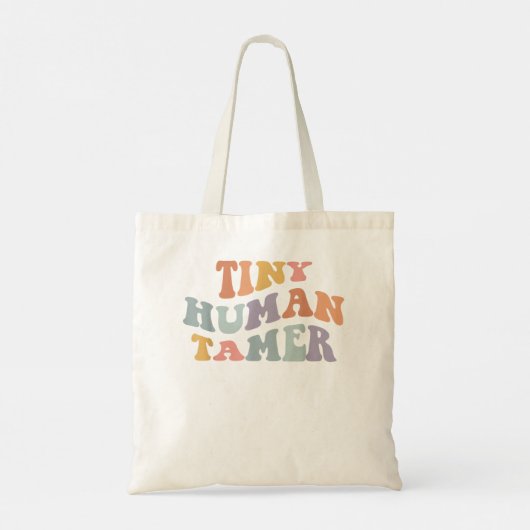 Tiny Human Tamer Funny Teacher Sarcastic Teacher L Tote Bag (Achterkant)