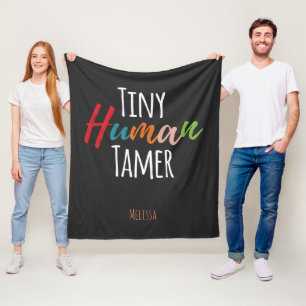 Tiny Human Tamer Kindergarten Docer Typografie Fleece Deken