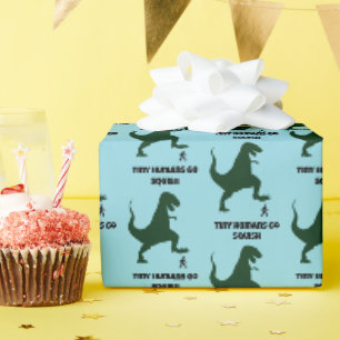 Tiny Humans Go Squish Funny Dinosaur Cartoon Cadeaupapier