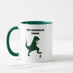 Tiny Humans Go Squish Funny Dinosaur Cartoon Mok