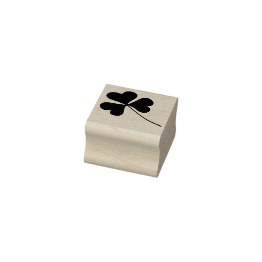 Tiny Irish Shamrock Floral Leaf - Long Stem Rubberstempel (Stempel)