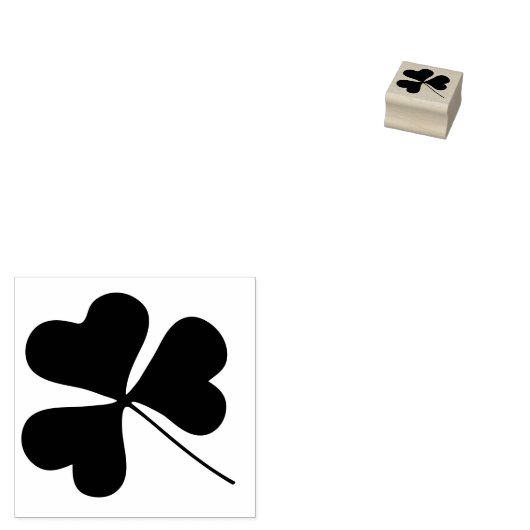 Tiny Irish Shamrock Floral Leaf - Lucky - Stem Rubberstempel (Gestempeld)