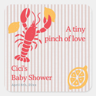 Tiny Knijpje Van Liefde Kreeft Citroen Meisje Baby Vierkante Sticker