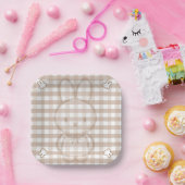 Tiny Latte gingham Papieren Bordje (Feest)