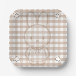 Tiny Latte gingham Papieren Bordje