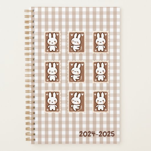Tiny latte gingham planner (Voorkant)