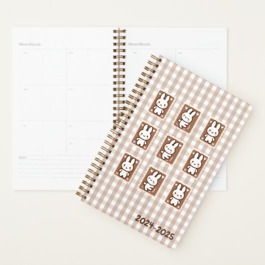 Tiny latte gingham planner (Display)