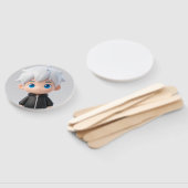 Tiny Legend Witte Haar Chibi Gaming Feest Sticker Handwaaier (Niet-gemonteerd)