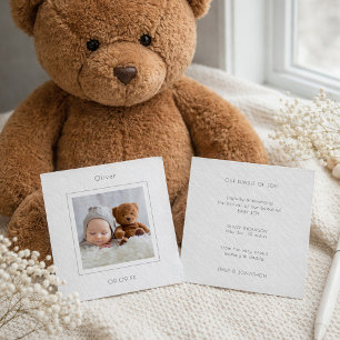 TINY MINI SIZE Foto Baby Boy Birth Announement Notitiekaartje