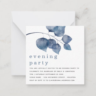TINY MINI TAILLE Bleu Foliage Soirée Invitation