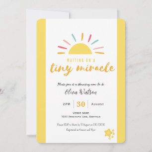 Tiny Miracle Sun, Premium Baby shower Invitation Kaart