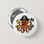 Tiny Mutant Octopus Pin - Crazy Tentakels Vibes Ronde Button 5,7 Cm (Voorkant /achterkant)
