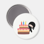 Tiny Ninja Behind Birthday Cake Magneet (Voorkant / Achterkant)