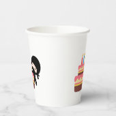 Tiny Ninja Behind Birthday Cake Papieren Bekers (Links)