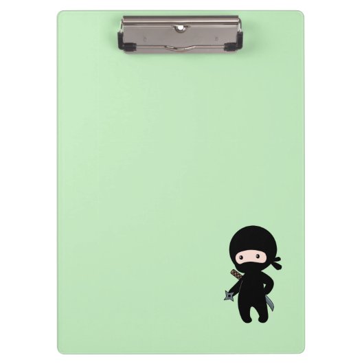 Tiny Ninja Custom Name on Green Klembord (Voorkant)