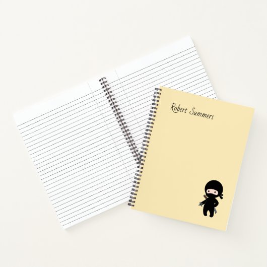 Tiny Ninja Custom Name on Yellow Notitieboek (Binnen)
