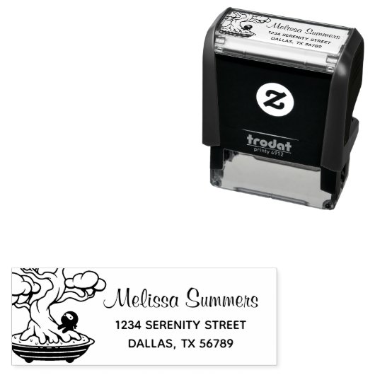 Tiny Ninja en Bonsai Tree Address 4 Zelfinktende Stempel (In situ)