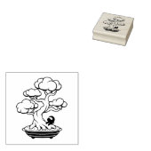 Tiny Ninja en Bonsai Tree Rubberstempel (Gestempeld)