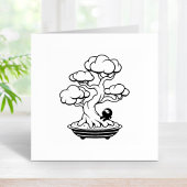 Tiny Ninja en Bonsai Tree Rubberstempel