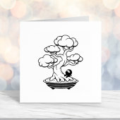 Tiny Ninja en Bonsai Tree Zelfinktende Stempel
