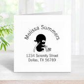 Tiny Ninja Folding Origami Paper Star Address Rubberstempel