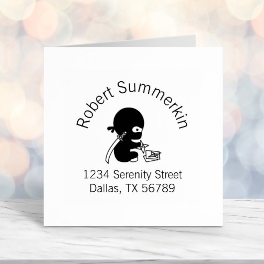 Tiny Ninja Folding Origami Star Adres 3 Zelfinktende Stempel