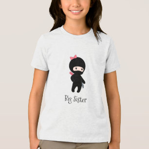 Tiny Ninja Girl beroemd gemaakt door Big Sister Tri-Blend Shirt