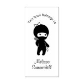 Tiny Ninja Girl Bookplate Rubberstempel (Afrduk)