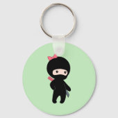 Tiny Ninja Girl over Groen Sleutelhanger (Achterkant)