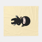 Tiny Ninja Holding Dwergster op geel Fleece Deken (Voorkant (Horizontaal))
