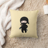 Tiny Ninja Holding Dwergster op geel Kussen (Deken)