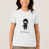 Tiny Ninja Holding Throwing Star - Big Brother Tri-Blend Shirt (Voorkant)