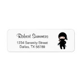 Tiny Ninja Holding Throwing Star Etiket (Voorkant)