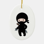 Tiny Ninja Holding Throwing Star Keramisch Ornament (Voorkant)