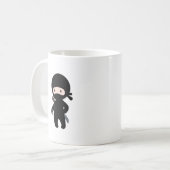 Tiny Ninja Holding Throwing Star Koffiemok (Voorkant links)