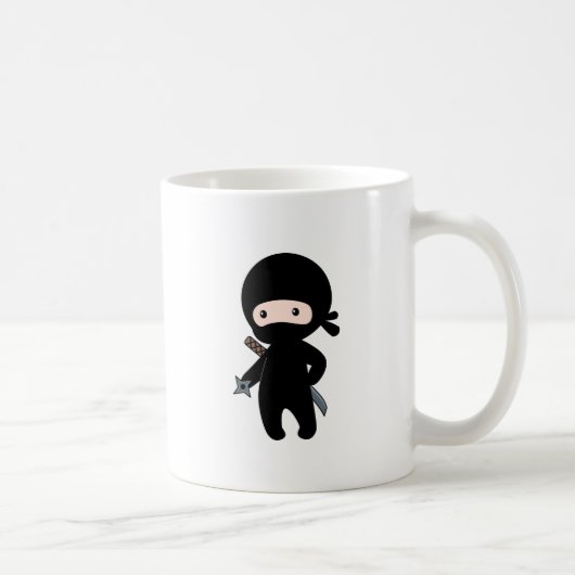 Tiny Ninja Holding Throwing Star Koffiemok (Rechts)