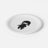 Tiny Ninja Holding Throwing Star Papieren Bordje (Gekanteld)