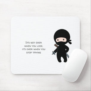Tiny Ninja Holding Throwing Star Quote Muismat